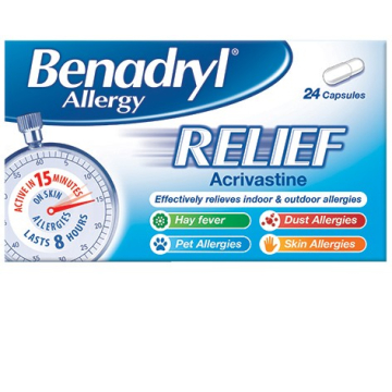 Benadryl Allergy Relief Capsules X 24