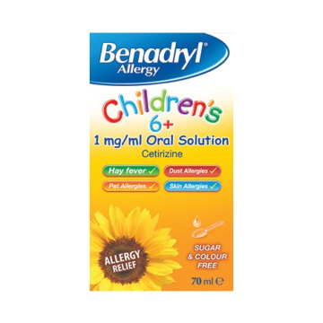Benadryl Allergy Children's 6+ 1mg/1ml Oral Solution X 70ml