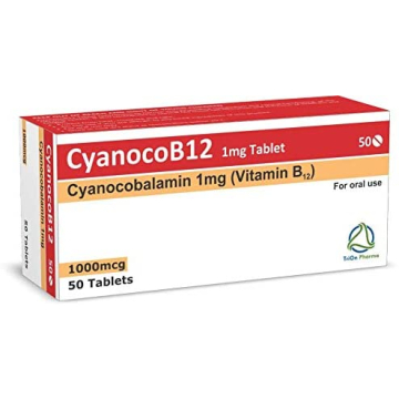 CyanocoB12  Vitamin B12 1000 mcg (1mg)  Maximum Strength 50 Tablets