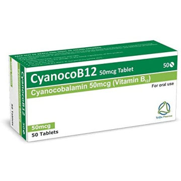 CyanocoB12  Vitamin B12 50 mcg  50 Vegan Easy to Swallow Tablets