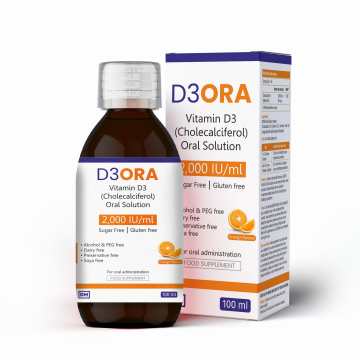 D3ORA High-Potency Vitamin D3 Oral Solution - 2000 IU/ml - 100ml