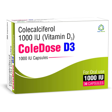 ColeDose Vitamin D3 1000IU Premium Vitamin Capsules - 30 Capsules