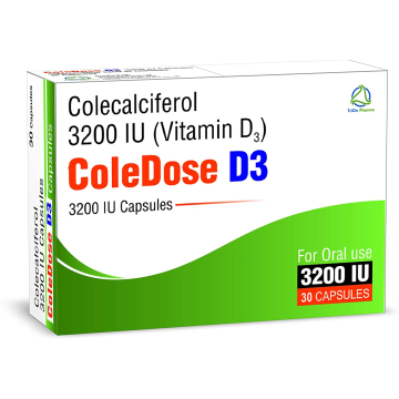 ColeDose Vitamin D3 3200IU Premium Vitamin Capsules - 30 Capsules
