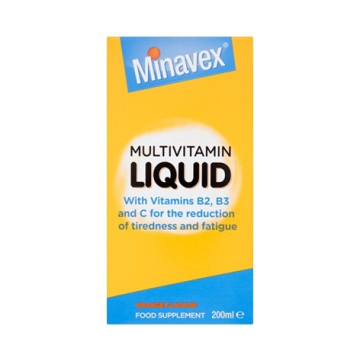 Minavex Multivitamin Liquid – Orange Flavour X 200ml