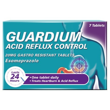 Guardium Acid Reflux Control 20mg Gastro Resistant Tablets Esomeprazole X 7