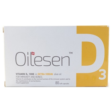 Oilesen Vitamin D3 1000 Soft Capsules X 80