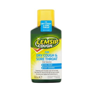 Lemsip Cough for Dry Cough & Sore Throat Oral Solution X 180ml