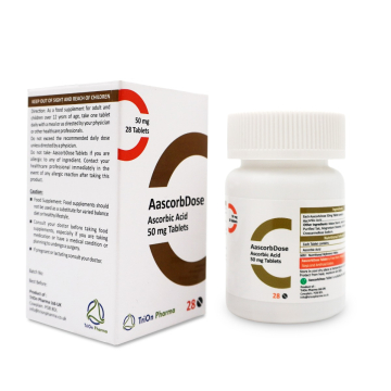 Vitamin C (Ascorbic Acid) 50mg Tablets - Ascorbdose - Pack of 28 Tablets