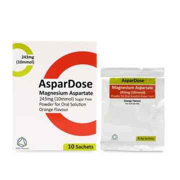 AsparDose Magnesium 243mg (10mmol) Orange flavour Oral Powder 10 Sachet 