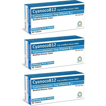 CyanocoB12 Vitamin B12 1000 mcg (1mg) Modified Release 150 Tablets - 3 Packs