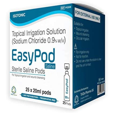 EasyPod Sterile Saline Pods | Eye Wash Solution |  25 x 20 ml sterile Pods | First Aid Kit Refills
