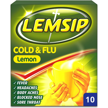 Lemsip Cold and Flu Lemon - Pack of 10 Sachets