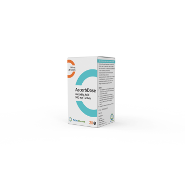 Vitamin C (Ascorbic Acid) 500mg Tablets - Ascorbdose - Pack of 28 Tablets