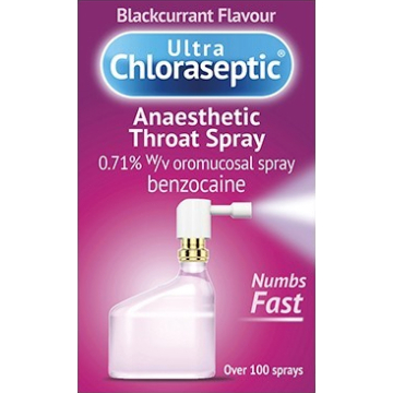 Ultra Chloraseptic Anaesthetic Throat Spray -  Blackcurrant Flavour X 15ml (100+ sprays)