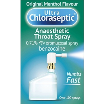 Ultra Chloraseptic Anaesthetic Throat Spray - Original Menthol Flavour X 15ml (100+ sprays)